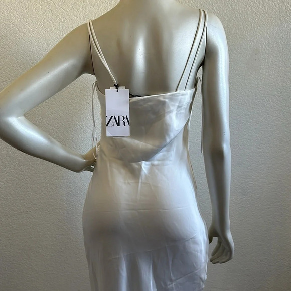 NWT ZARA Satin Camisole Dress with chain strap detail - Picture 10 of 11